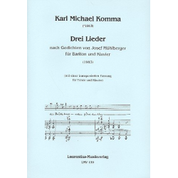 3 Lieder für Bariton und Klavier - Karl Michael Komma
