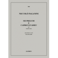 6 Preludi  e  Caprice d'adieu per violino - Niccolo Paganini