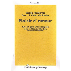 Plaisir d'amour für gem Chor und Klavier - Giovanni Battista Martini