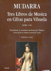 3 libros de musica en cifras para Vihuela - Alonso Mudarra