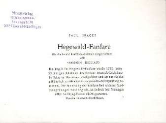 Hegewald-Fanfare für Jagdhörner - Paul Prager