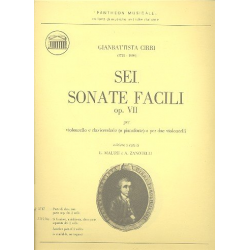 6 sonate op.7 per violoncello e - Giovanni Battista Cirri