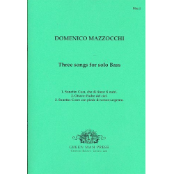 3 songs for solo bass for bass and bc - Domenico Mazzocchi