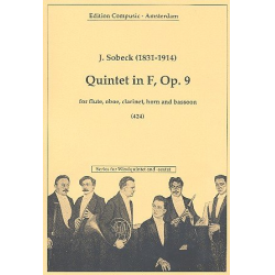 Quintet F major op.9 for flute, - Johann (Jan) Sobeck