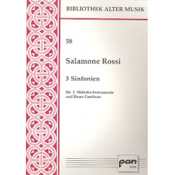 3 Sinfonien für 2 Melodieinstrumente - Salomon Rossi Hebreo