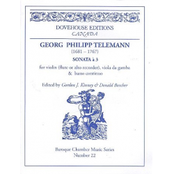 Sonata à 3 for violine (flute/alto recorder), - Georg Philipp Telemann