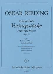 4 leichte Vortragsstücke op.22 für Violine - Oskar Rieding