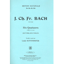 6 Quatuors vol.1 (nos.1-3) pour 2 violons, - Johann Christoph Friedrich Bach