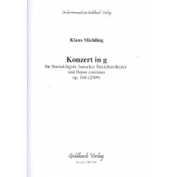 Konzert g-moll op.168 : für Barockfagott, - Klaus Miehling