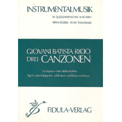 3 Canzonen für Sopranblockflöte - Giovanni Battista Riccio