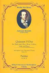 Quintett F-Dur MurrayB6 für Flöte (Oboe), - Francesco Antonio Rosetti (Rößler)