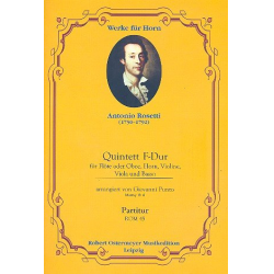 Quintett F-Dur MurrayB6 für Flöte (Oboe), - Francesco Antonio Rosetti (Rößler)