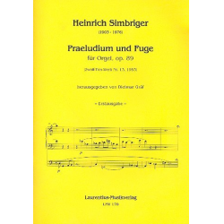 Präludium und Fuge op.89 für Orgel - Heinrich Simbriger