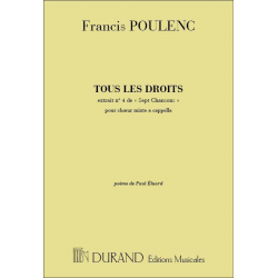 Tous les droits : pour choeur mixte - Francis Poulenc