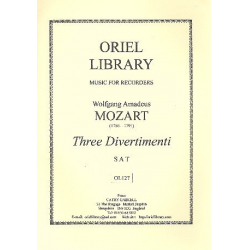 3 Divertimenti for SAT recorders - Wolfgang Amadeus Mozart