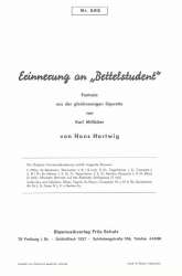 Erinnerung an "Bettelstudent" - Carl Millöcker / Arr. Hans Hartwig
