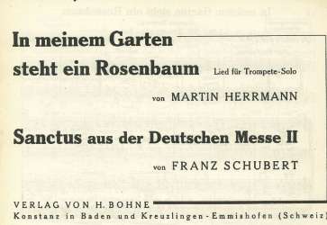 In meinem Garten steht ein Rosenbaum / Sanctus aus der Deutschen Messe II - Martin Herrmann / Arr. Herrmann Bohne