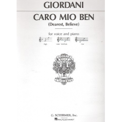 Caro mio ben  for medium voice and piano - Giuseppe Giordani
