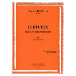 15 Études faciles et caractéristiques op.68 -Jean Baptiste Charles Dancla / Arr.J. Cordier