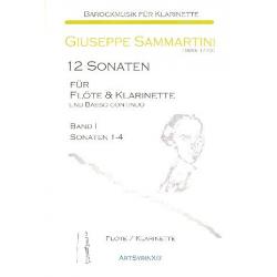 12 Sonaten Bd.1 (Nr.1-4) : für Flöte, Klarinette -Giuseppe Sammartini