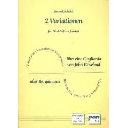2 Variationen für 4 Blockflöten (SATB) - Samuel Scheidt