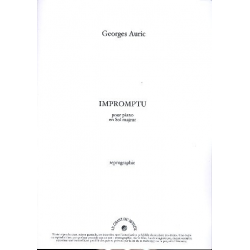 Impromptu en sol majeur - pour piano - Georges Auric