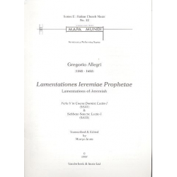 Lamentations of Jeremiah Feria 5 in Coena Domini - Gregorio Allegri