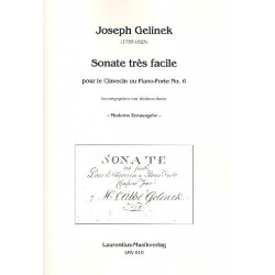 Sonate très facile no.6 pour clavecin - Abbe Joseph Gelinek