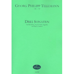 3 Sonaten TWV42 für Blockflöte, - Georg Philipp Telemann