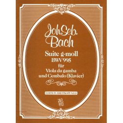 SUITE G-MOLL : FUER VIOLA DA GAMBA - Johann Sebastian Bach / Arr. Folkmar Längin