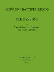 3 Canzone - Giovanni Battista Riccio / Arr. L. (Contin.) Bassett