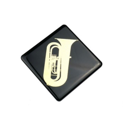 Magnet Untersetzer Tuba golden/schwarz (8,3*8,3 cm)