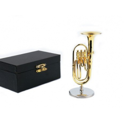 Tuba mit Ständer und Geschenkbox 10,16cm vergoldet
