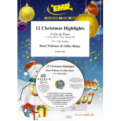 12 Christmas Highlights - Violin & Piano or CD Playback / Play Along - Traditional / Arr. Jirka Kadlec