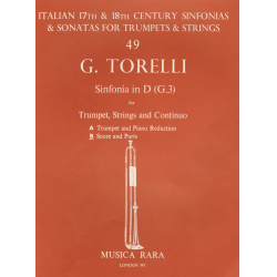 Sinfonia D-Dur G3 : für Trompete, - Giuseppe Torelli