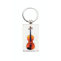 Schlüsselanhänger Geige weiß 8.5*3 cm