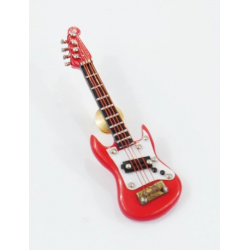 Miniatur Pin E-Gitarre rot 7 cm