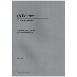 18 Duette für 2 Blockflöten (SA) - Ignaz Joseph Pleyel