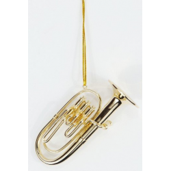 Tuba 10,16 cm vergoldet mit Schlaufe zum Aufhängen
