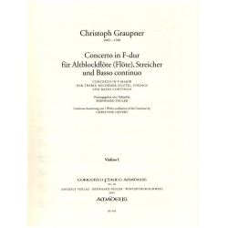 Concerto F-Dur - für Alt-Blockflöte, Streicher und Bc - Christoph Graupner
