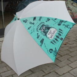 Regenschirm What is Music weiß 110cm mit Holzgriff