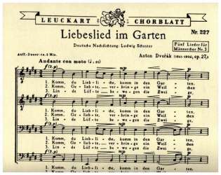 Liebeslied im Garten op. 27,3 - Antonin Dvorak