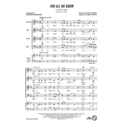 For All We Know - J. Fred Coots / Arr. Paris Rutherford