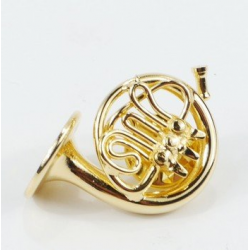 Miniatur Pin Horn 2,5 cm vergoldet