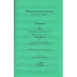 2 Sonaten op.4 für Violine, Blockflöte (Viola), - Philipp Friedrich Buchner