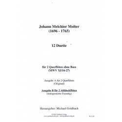 12 Duette für Querflöten ohne Baß : - Johann Melchior Molter