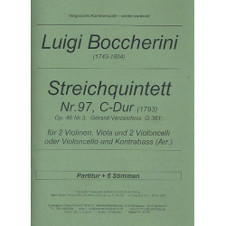 Steichquintett Nr.97 C-Dur op.46,3 für 2 - Luigi Boccherini