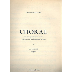 Choral pour clarinette (flûte à bec alto) - Max Pinchard