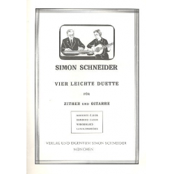 4 Leichte Duette für Zither und Gitarre - Simon Schneider