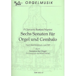 6 Sonaten Band 1 : für Orgel - Giovanni Battista Martini